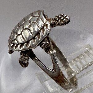 Turtle Tortoise Movable Ring MC 925 Sterling Silver Head Tail Legs Wiggle Size 9